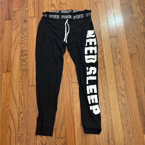 PINK Victoria's Secret Black 'Need Sleep' PJ pants - Picture 1 of 2